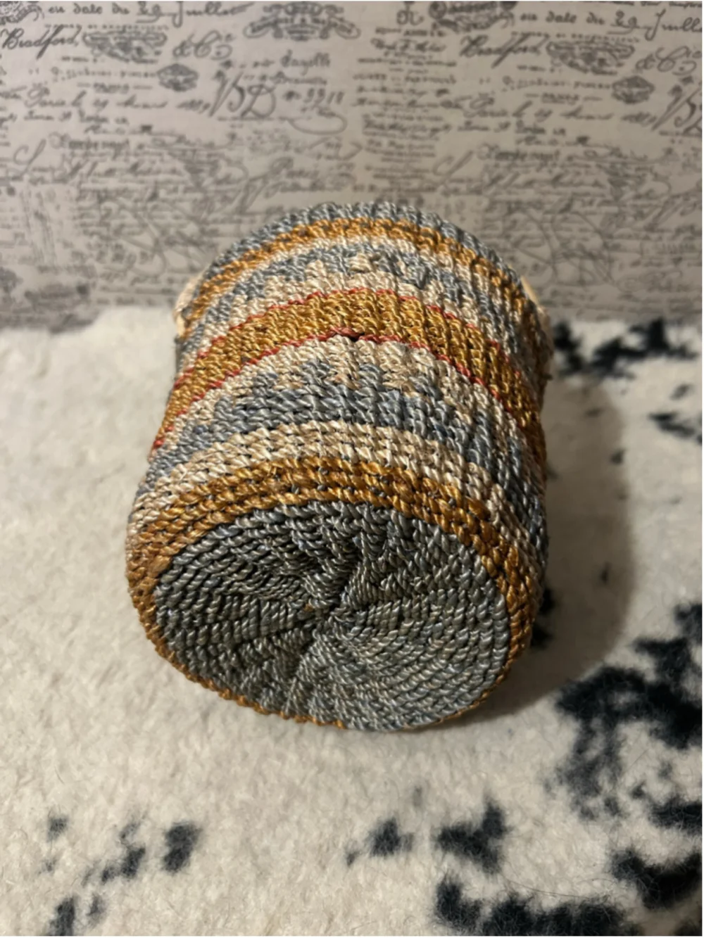 Unbranded Woven Basket One Size Beige Gold